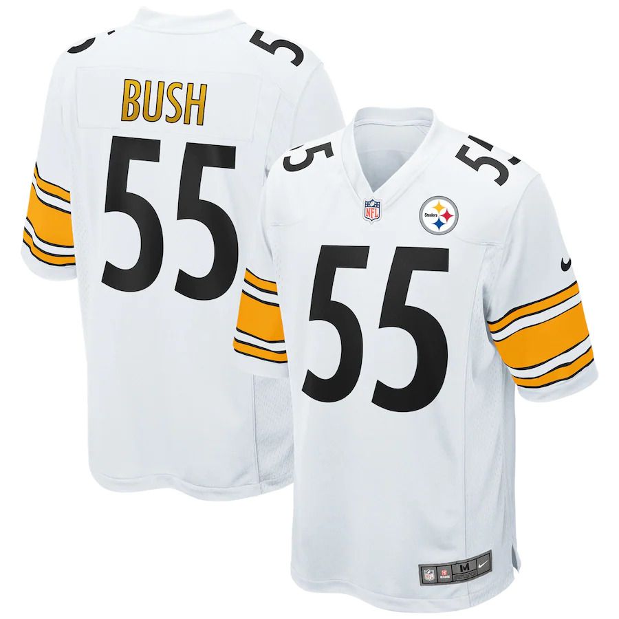 Men Pittsburgh Steelers #55 Devin Bush Nike White Game Player NFL Jersey